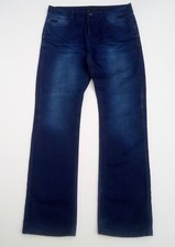 Crafted Mens Jeans Thick Strong Distressed Blue Cotton Blended W36 L33 Straight