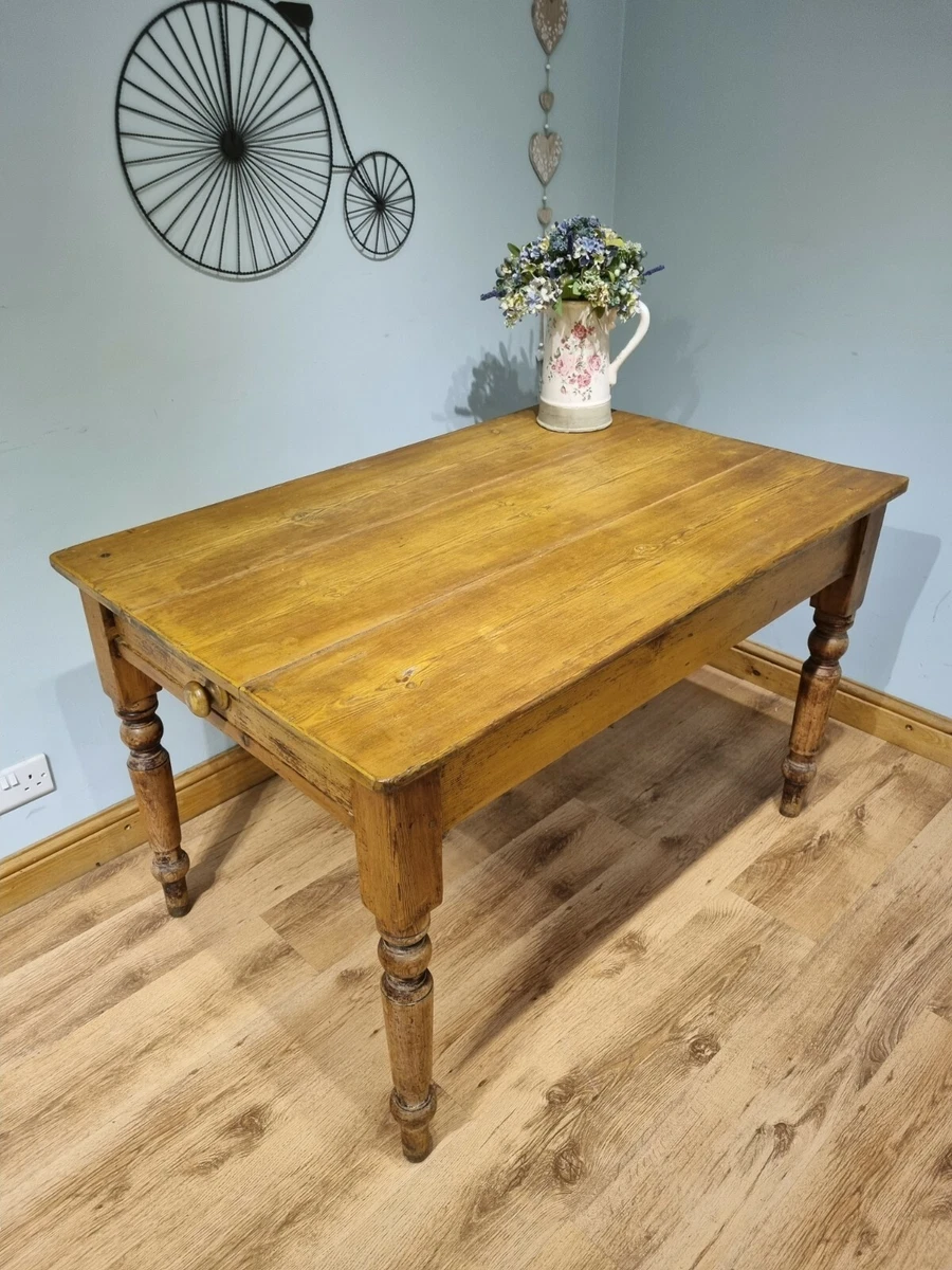Antique Pine Victorian Farmhouse Table Dining Table Vintage with