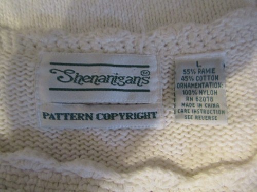 Suéter Shenanigans Vintage Cottage Core Floral Bordado Perlas Cinta Talla L - Imagen 7 de 8