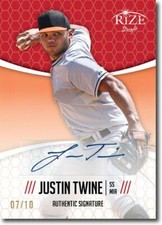 JUSTIN TWINE 2014 Rize Rookie Autograph RED AUTO RC #/10