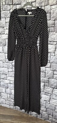 Jamsuit Schwarz,Punkte Weiß,DE 34-36 ,Tailie Gesmokt,Max Studio 36D10