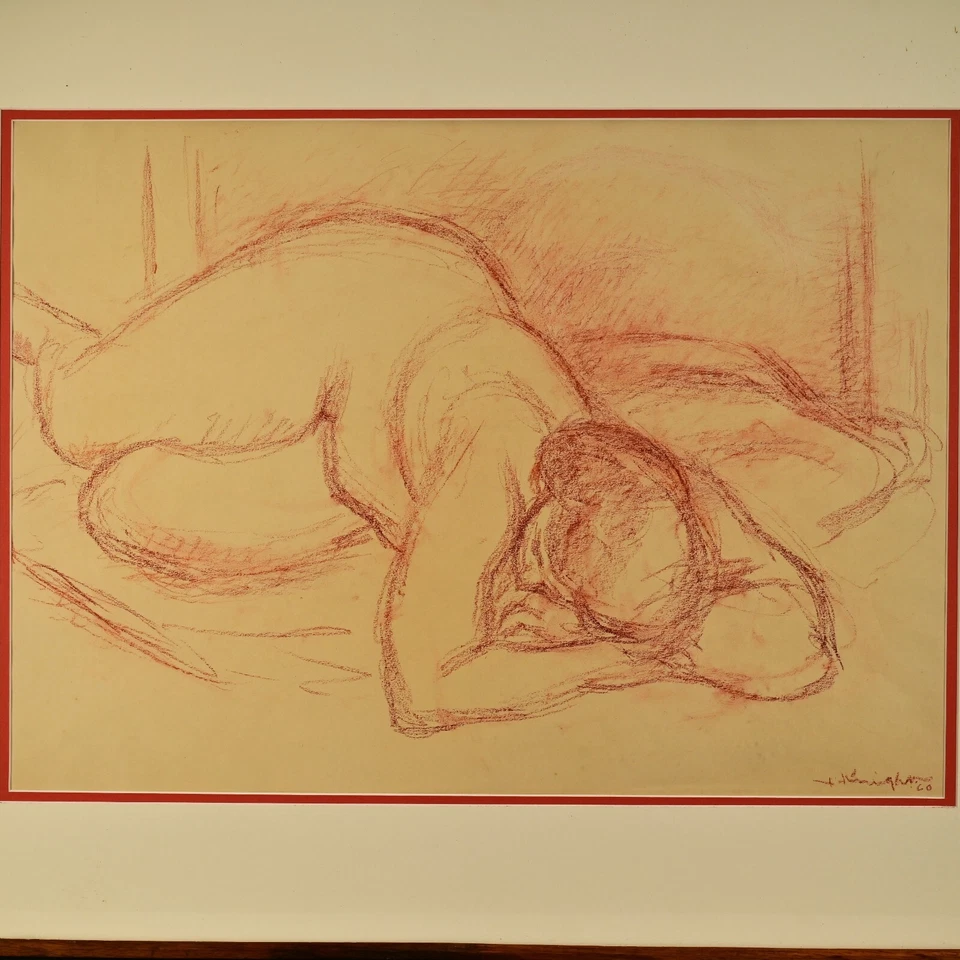 Figura Femenina CLARA KLINGHOFFER Original De Colección Firmada MCM Dibujo Rojo Sanguino Foto 2 de 4