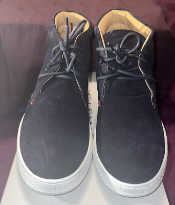 Cafenoir Italian men's minimalist leather sneakers: green suede leather/gum sole