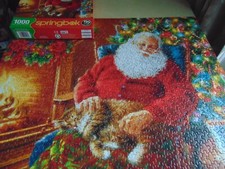 Springbok Jigsaw Puzzle - Santa's Cat Nap - 1000 Pieces Complete 34-10547