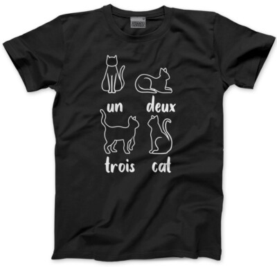 Un Deux Trois Katze Französisch Kinder T-Shirt süß Kätzchen Haustier lustig Katzenliebhaber Geschenk