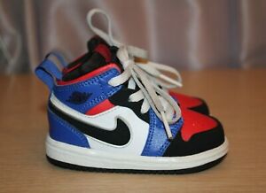 Nike Air Jordan 1 Mid Top 3 Red Blue Black Toddler Size 4c Euc 124 Ebay