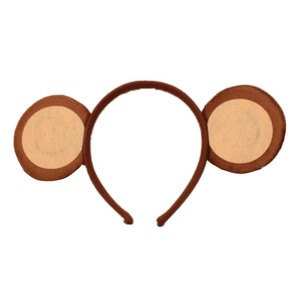 Brown Monkey Ears on a Headband for Fancy Dress