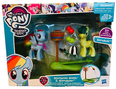 My Little Pony RAINBOW DASH & SANDBAR TEAMWORK LESSONS Set - G4 Reboot, NRFB