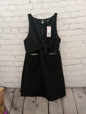 Wild Fable Black Twist Front Cut Out Mini Dress Size XL | eBay