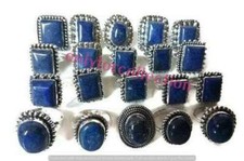 Turquoise  Mix Gemstone 925 Sterling Silver Plated 25Pcs Rings Lot