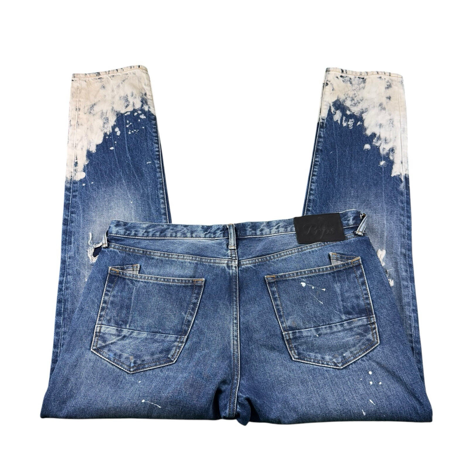 PRPS Distressed Patchwork Acid Wash Button Fly Sl… - image 4