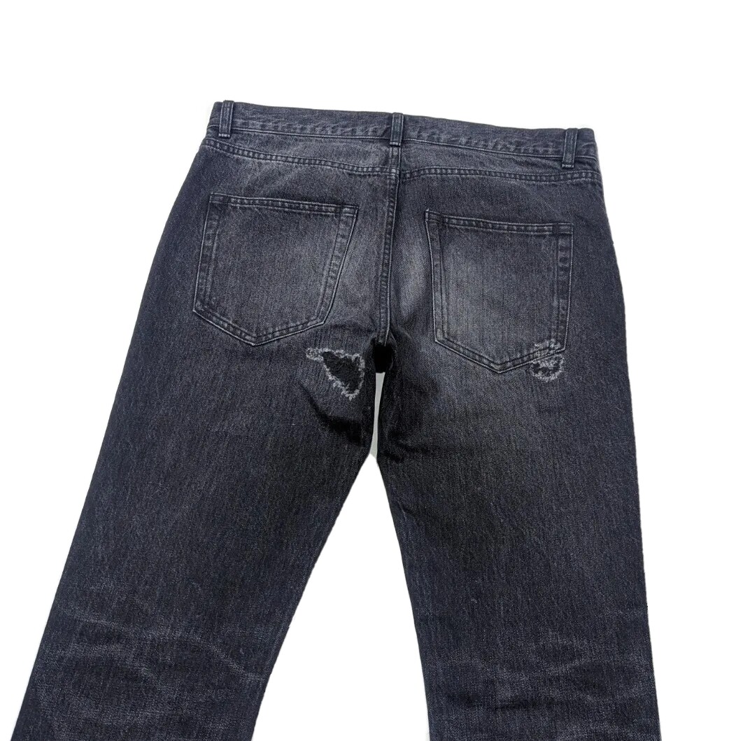 Jeans uomo Saint Laurent 2017 skinny fit invecchiati antracite nuovi senza etichette W34 L34 prezzo al pubblico £470