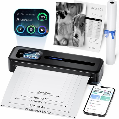 Phomemo M832D Portable Thermal Printer, A4 Touchscreen Bluetooth Inkless Printer - Picture 16 of 24
