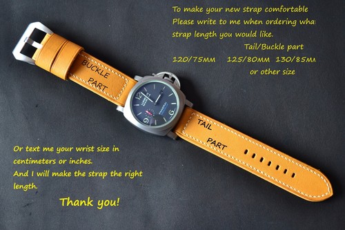 Handmade Soft Genuine Leather Watch Strap 26mm 24mm 22mm 20mm 18mm Watch Band - Picture 12 of 12
