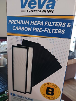 VEVA Advanced Premium Filters 1Hepa Filter 4 Activated Carbon Pre-Filters Size B