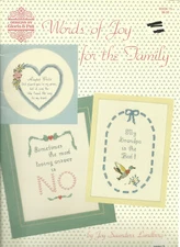 Words of Joy For The Family CROSS STITCH PATTERN LEAFLET Joy Saunders Lundberg
