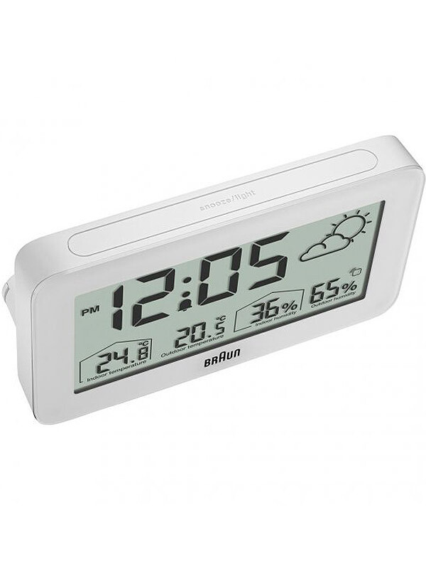 Braun BC13WPDCF digital radio alarm clock w. weather station eBay