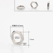 Pipe Fitting Hex Locknut 304 Stainless Steel G1/4 Inch Female Threaded 5Pcs