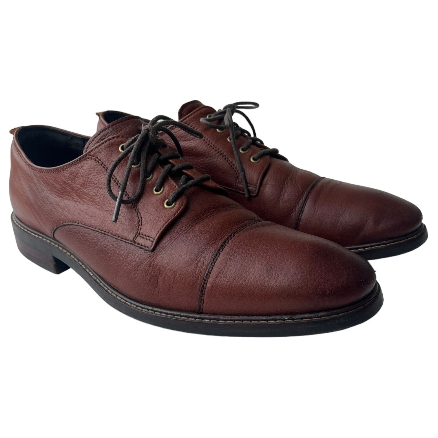 SAOLA Scarpe Cole Haan da uomo 11M in pelle Oxford Watson Cap Toe Grand.os marroni C26149