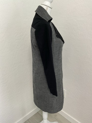 Vintage Carlisle Y2K Tweed Asymmetrical Full Zip Long Sleeve Coat Dress Size 4 - Picture 6 of 9