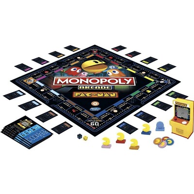 Monopoly Retro gaming Pac Man Arcade board games family fun game night 8+