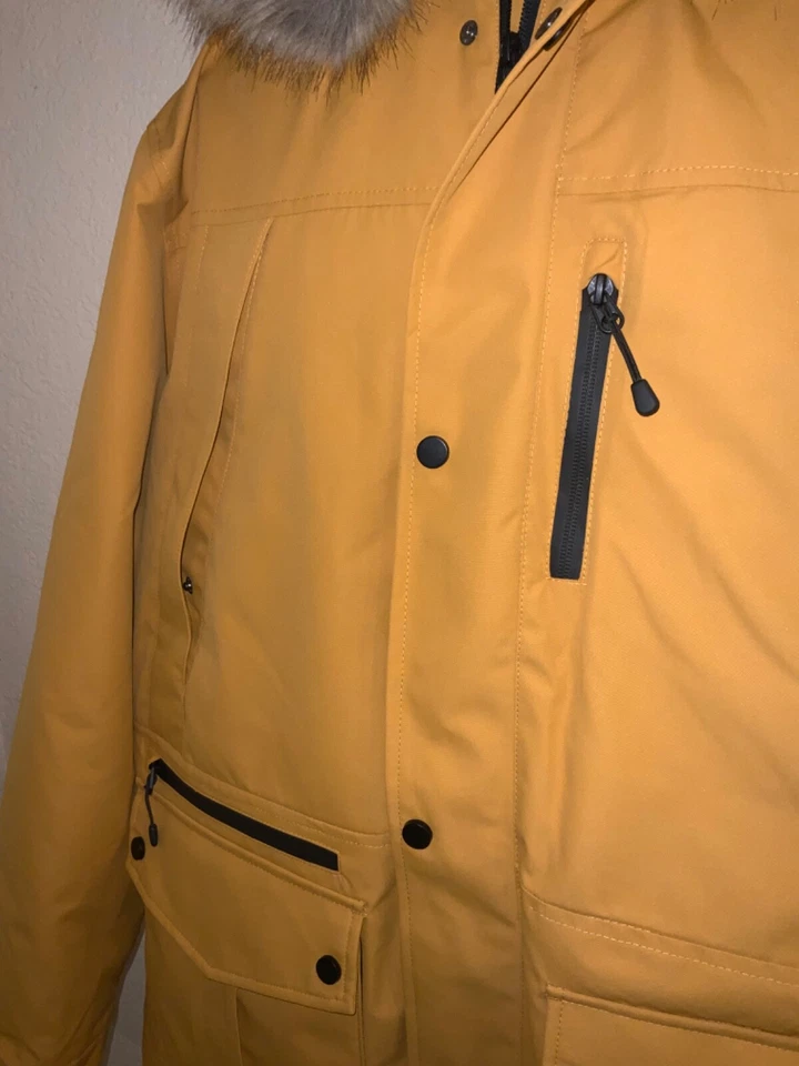 Chaqueta para hombre BEIGE Selby ARTIC PARKA pequeña o grande cremallera y broche frontal 9 bolsillos NUEVO Foto 4 de 4