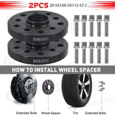VW Spurplatten Spurverbreiterung 2x 20mm = 40mm LK 5x100 5x112 57,1 Radschrauben