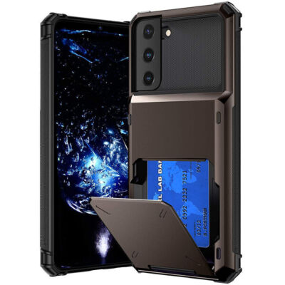 For iPhone 17/16/15 Pro Max Heavy Duty Armor Cover card Slot Holder  Phones Case