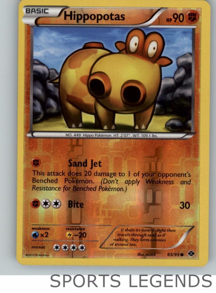 2012 pokemon Next Destinies reverse holo Hippopotas 65/99