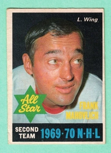 (1) FRANK MAHOVLICH  1970-71 O-PEE-CHEE # 242 WINGS AS VG  (L3957)