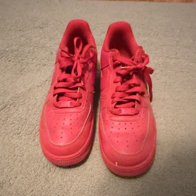 Nike Air Force 1 Red Low Top Lace Up Men's Sneakers