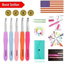 Complete Crochet Hook Set: 5 Ergonomic Sizes and Essential Accessories Included