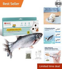 Cat Toys Flopping Fish with Catnip, Moving Kitten Kicker, Floppy Wiggle Carp ...