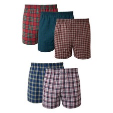 Hanes Men Hanes Men's Tagless Boxers with Exposed Waistband, 5 Pk Sz L