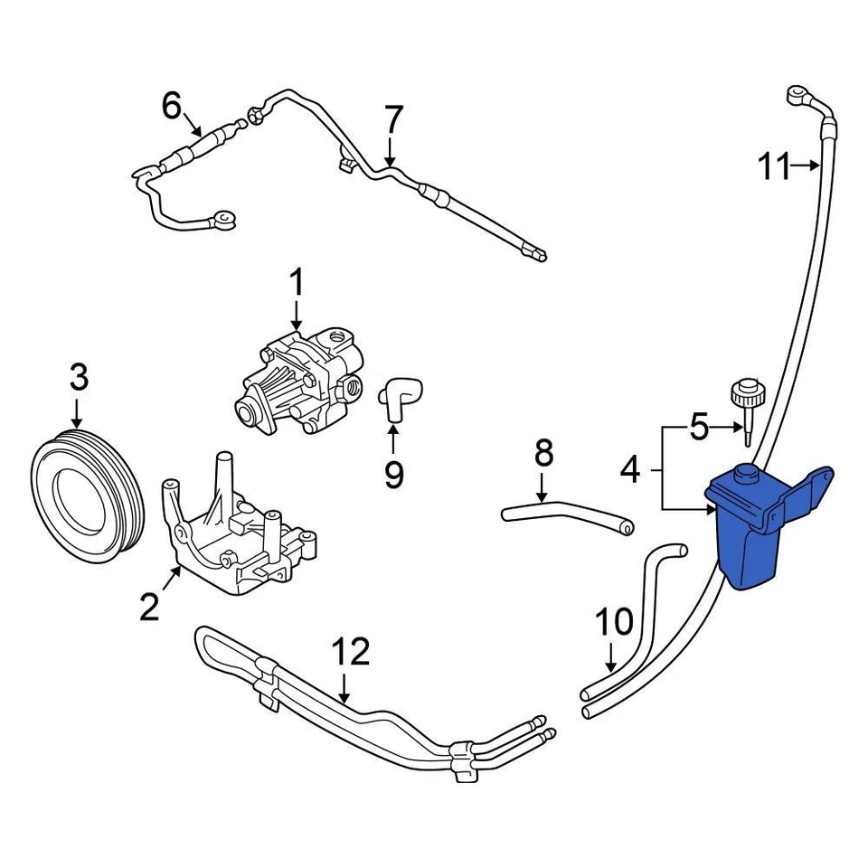 For Volkswagen Passat 2002-2005 Volkswagen 3B0422371 Power Steering Reservoir - Imagem 4 de 4