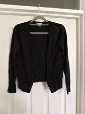 H&M schwarze Feinstrick Strickjacke XS UK 6-8...
