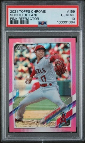 2021 Topps Chrome - #159 SHOHEI OHTANI - Pink Refractor - PSA 10