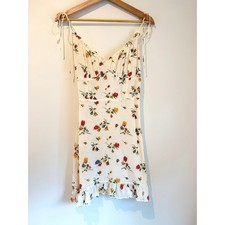 Reformation Women's Esther Floral Mini Dress, Tie Straps, Slimming Bodice, 6