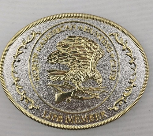 Stunning North American Hunting Club Eagle Gun Belt Buckle LIFE MEMBER
