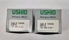 New Lot Of 2 USHIO Projection Tungsten Halogen MR16 Lamp Bulb 12V 50W FL36