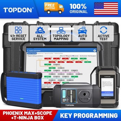2026 New TOPDON Phoenix Max +Scope +T-Ninja Box OBD2 Scanner ECU KEY Programming