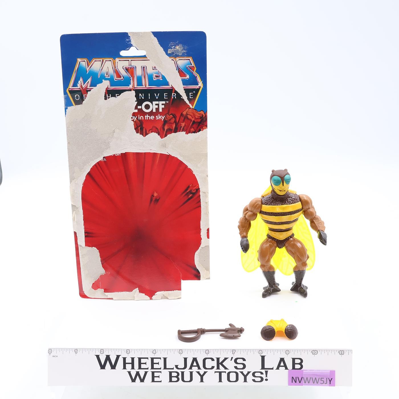 Buzz-Off W/12 Cardback 100% Complete He-Man Masters of the Universe MOTU 1984