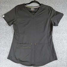 Scrubstar Top Ultimate Women's Size XS Criss Cross V-Neck Scrub Stretch Black