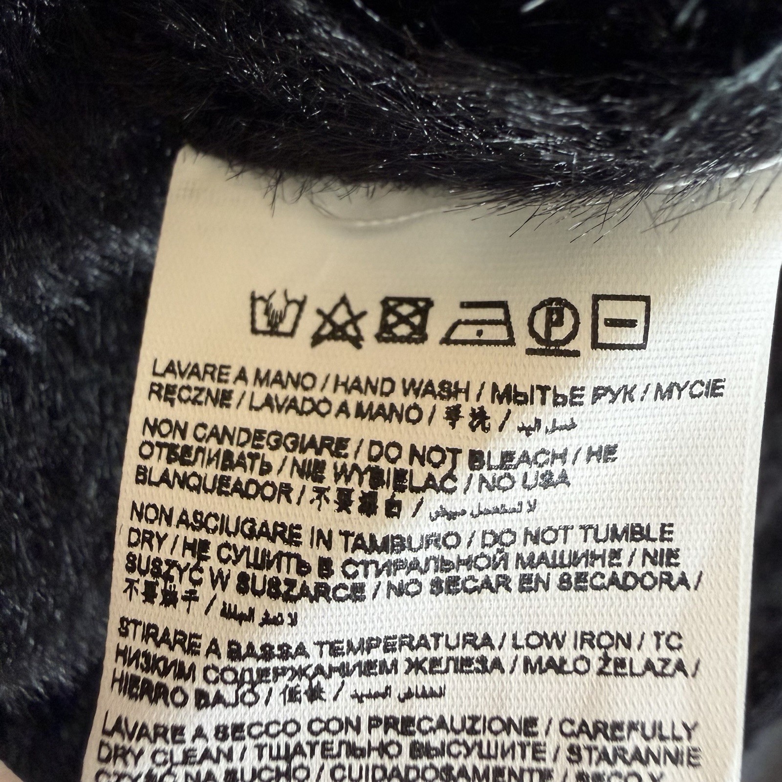 Gaelle Paris Size 1 Black Mock Neck Eyelash Knit Fuzzy Pullover Sweater Buttons image 10