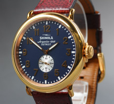 N MINT- SHINOLA Argonite 1069 S0110000168 47mm Black Dial Quartz Men's Watch