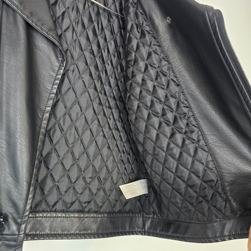 Harley-Davidson Kids Faux Leather Jacket Size 7 Black Biker Moto Eagle Patch - Picture 13 of 14
