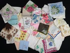 50 Vintage Handkerchiefs Floral Whites Embroiderd Printed Floral Hankies