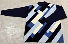 Vintage Koman Sport Outerwear Suede Patchwork Color Block Sweater Mens XXXL