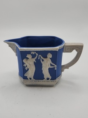 Schafer Vater Jasperware Blue Neo Classical Creamer