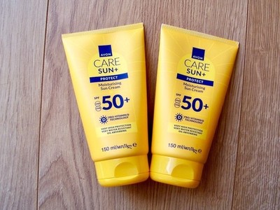 Avon Care Sun + LSF50 Protect Feuchtigkeitsspendende Sonnencreme 150 ml x 2 wasserfest (A